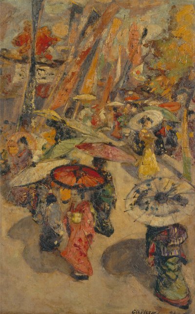 Straßenszene, Tokio von Edward Atkinson Hornel